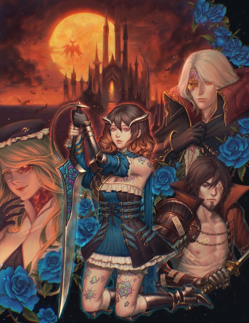miriam, dominique, gebel, zangetsu, johannes, and 1 more (bloodstained: ritual of the night) drawn by naomicococo