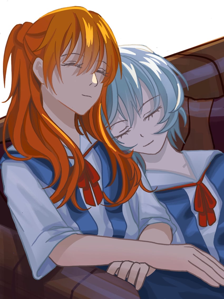 souryuu asuka langley and ayanami rei (neon genesis evangelion) drawn by jixizi703