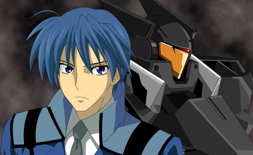 okazaki tomoya, graham aker, nakamura yuuichi, and flag custom (gundam and 2 more) drawn by watarui
