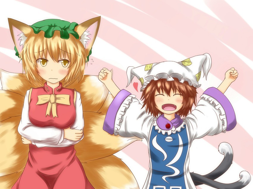 yakumo ran and chen (touhou) drawn by horokusa_(korai)