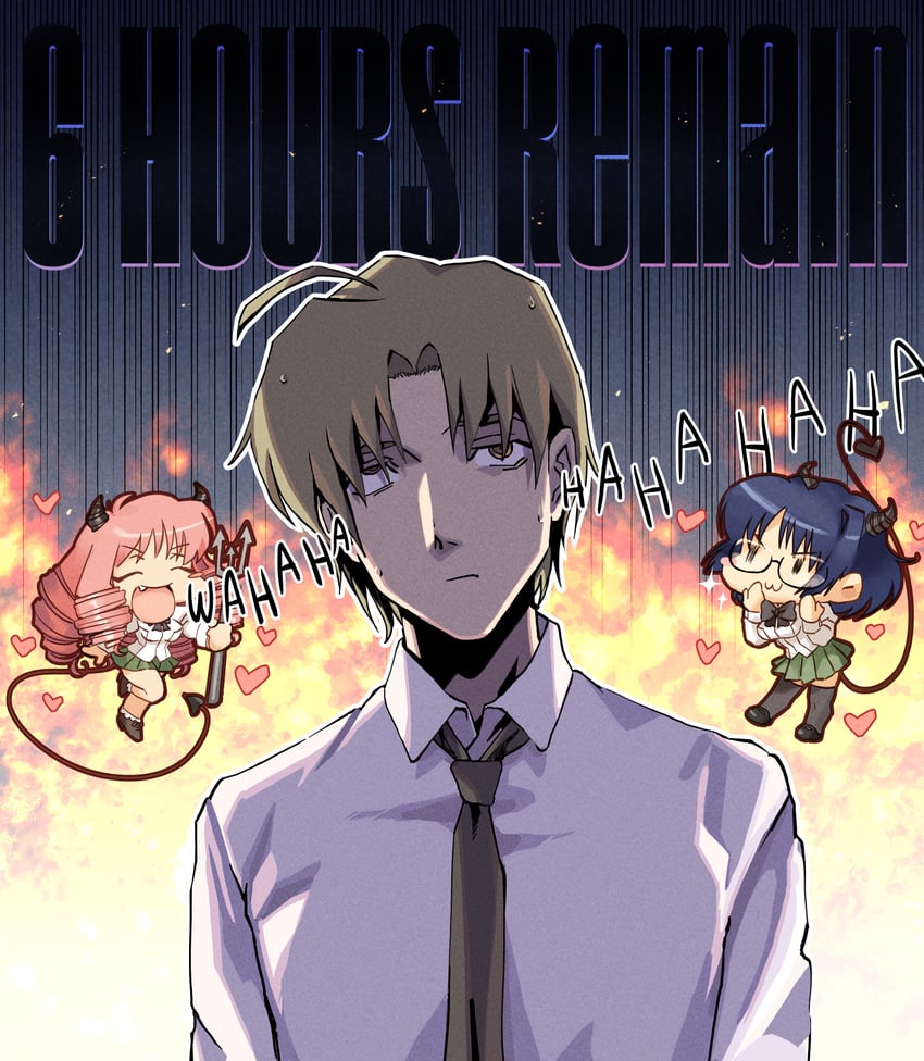 hakamichi shizune, mikado shiina, and nakai hisao (katawa shoujo) drawn by moekki