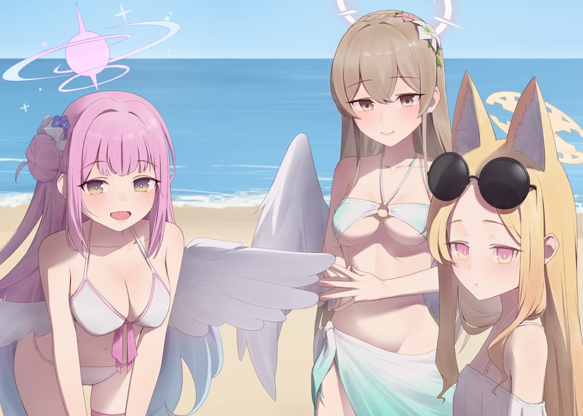 mika, seia, and nagisa (blue archive) drawn by ruha_(ruha12haru)