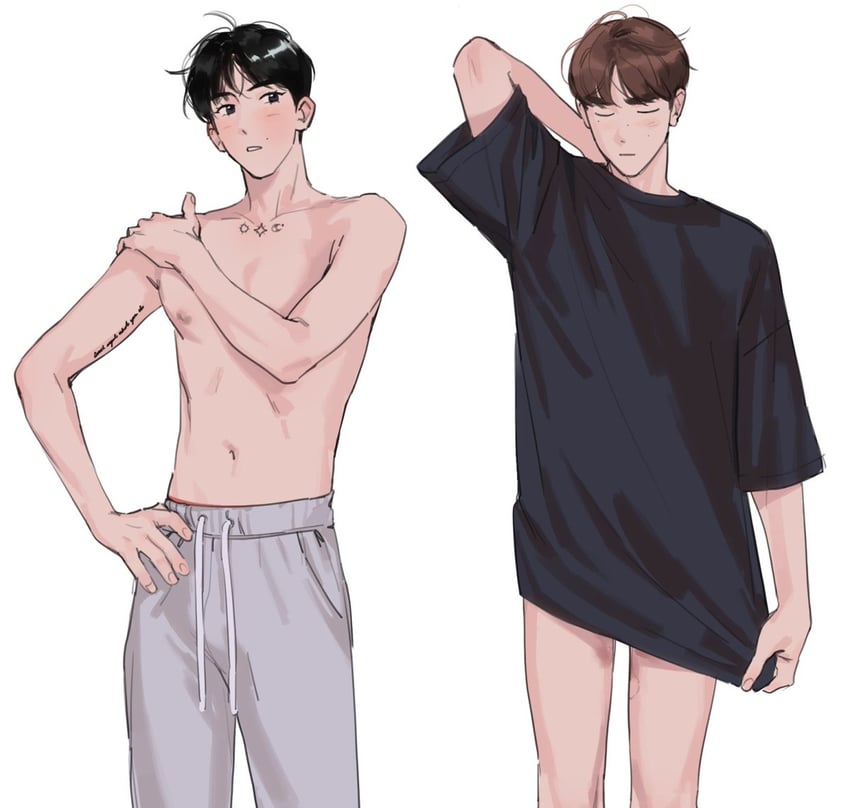 sung han-bin and zhang hao (real life and 1 more) drawn by haotmeal