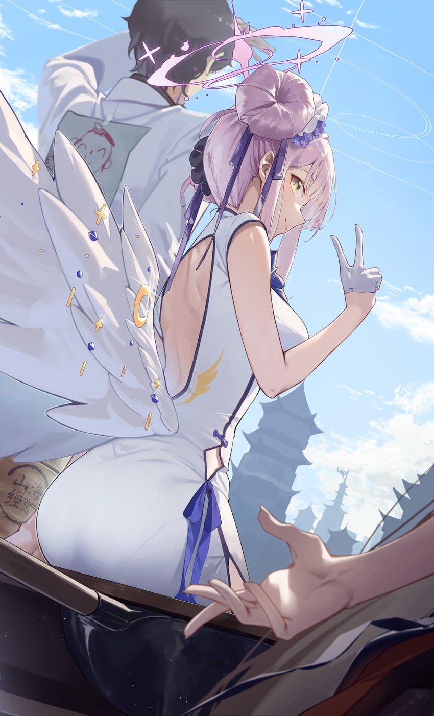 sensei, doodle sensei, and mika (blue archive) drawn by siro_joon