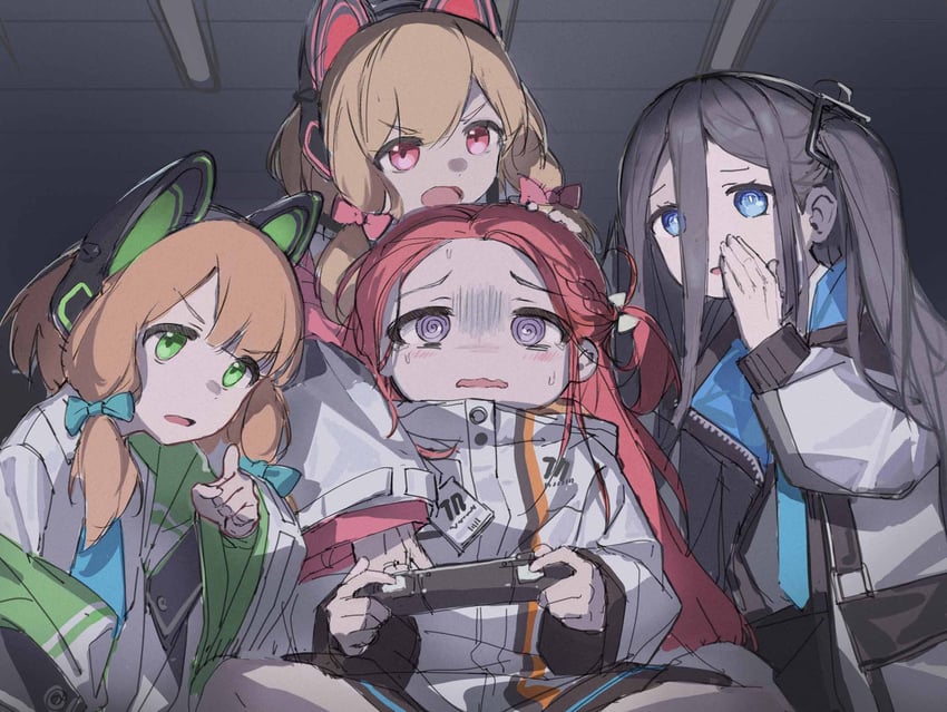 aris, momoi, midori, and yuzu (blue archive) drawn by countryman_(artist)