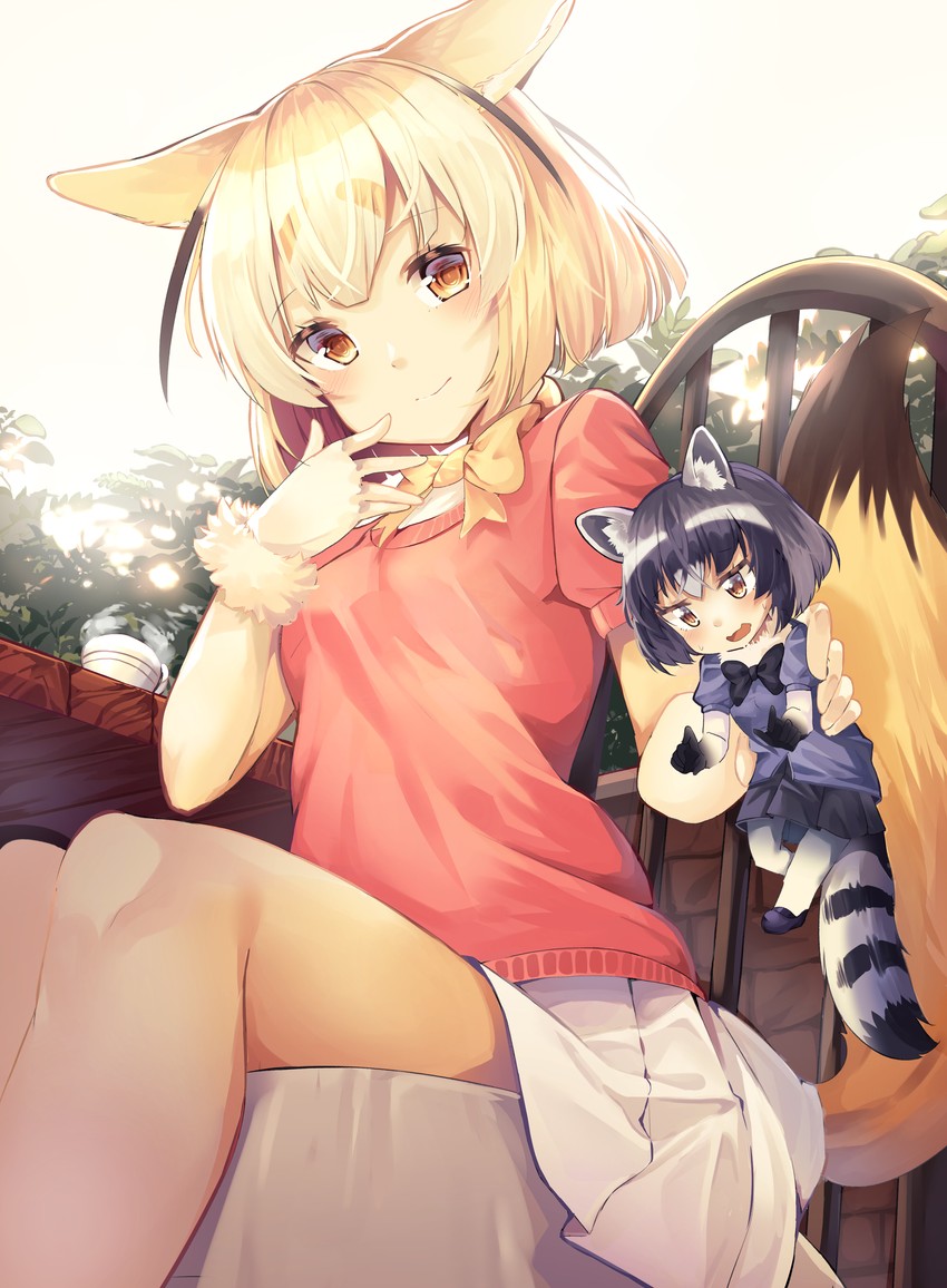 common raccoon and fennec (kemono friends) drawn by animal_ears_(norankkori)