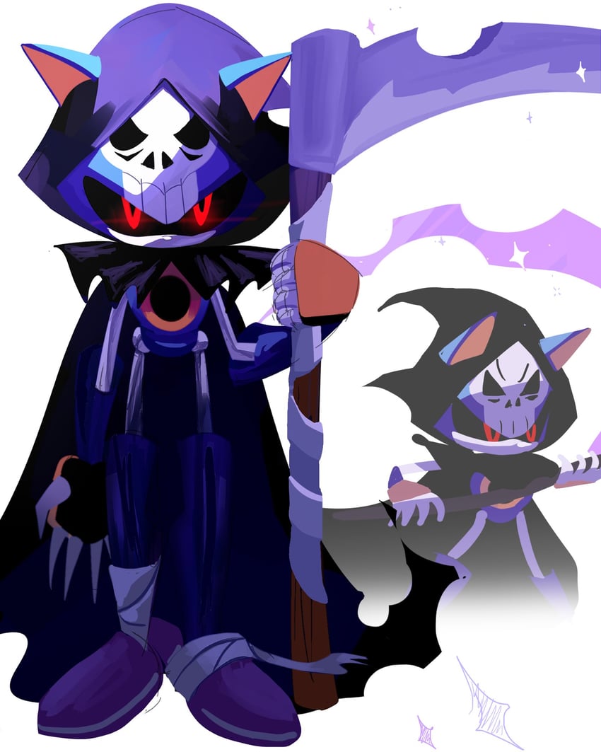 death, metal sonic, and grim reaper (sonic) drawn by budgie177