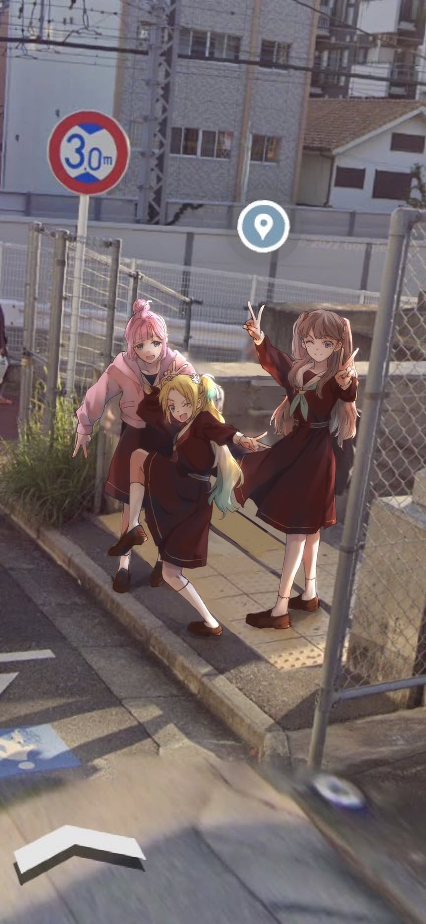 fujishima megumi, osawa rurino, and anyoji hime (love live! and 1 more) drawn by l9525