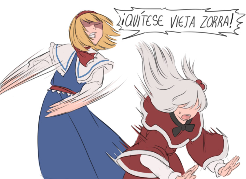 alice margatroid, shinki, and soraya montenegro (touhou and 1 more) drawn by mefomefo