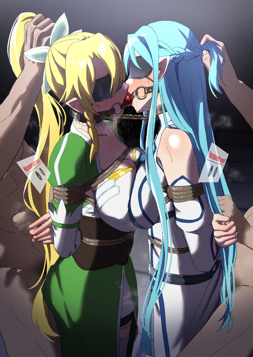 asuna and leafa (sword art online) drawn by zetsu_red