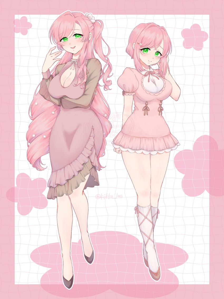 hanazono hakari and hanazono hahari (kimi no koto ga dai dai dai dai daisuki na 100-nin no kanojo) drawn by kikka_1003