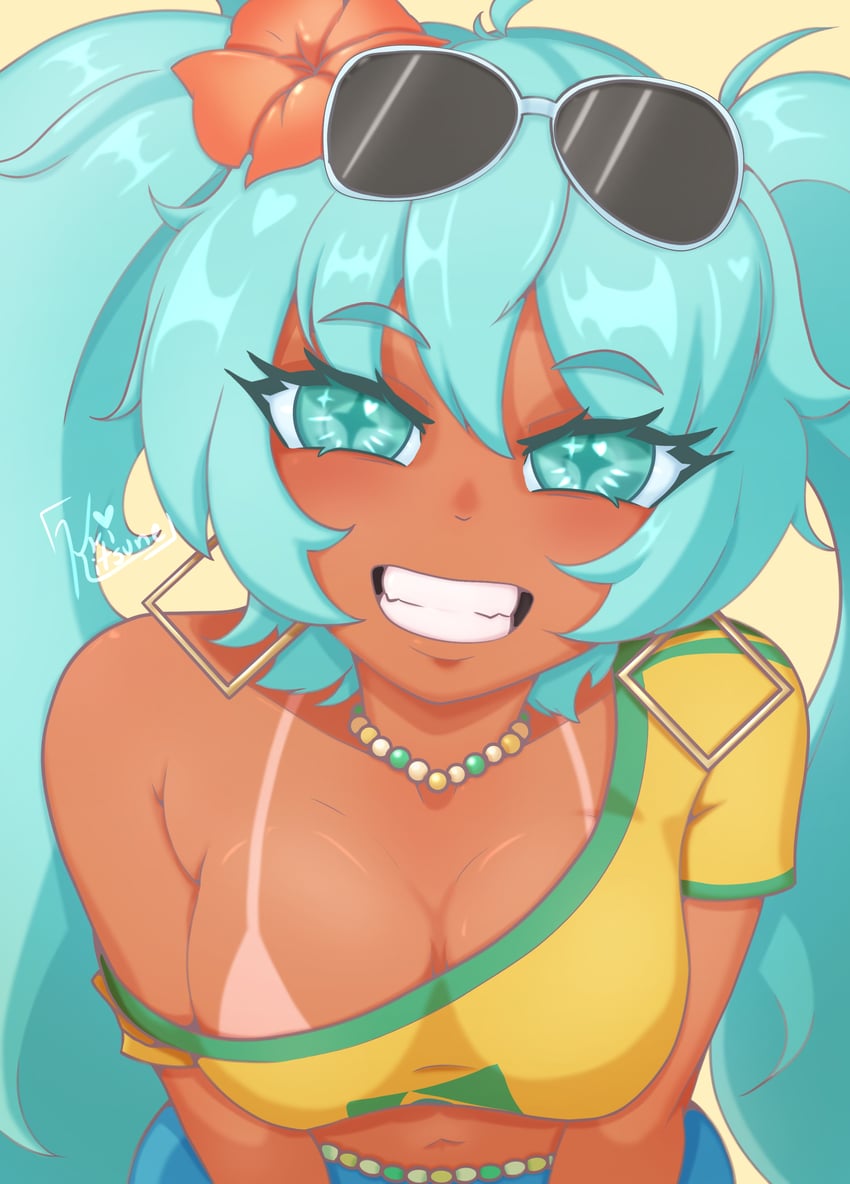hatsune miku and brazilian miku (vocaloid) drawn by urikitsune