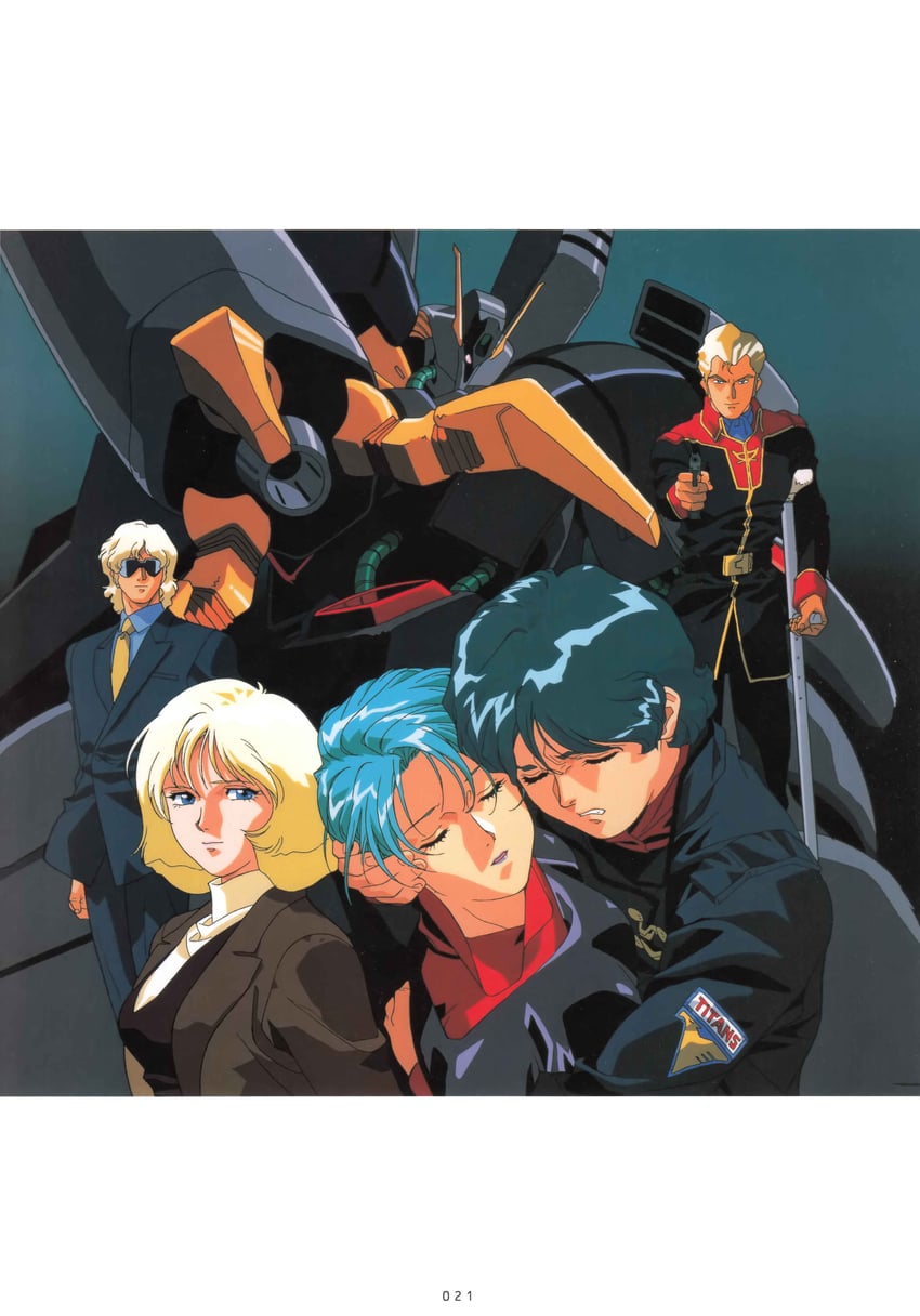 kamille bidan, sayla mass, quattro bajeena, four murasame, jerid messa, and 1 more (gundam and 1 more) drawn by kitazume_hiroyuki