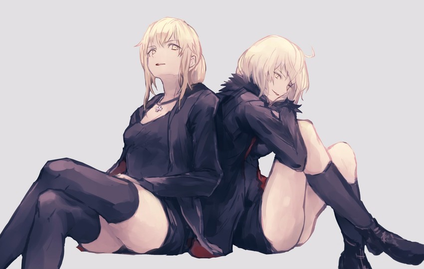 artoria pendragon, jeanne d'arc alter, and saber alter (fate and 1 more) drawn by kouzuki_kei