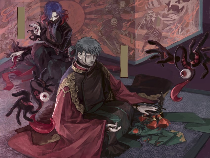 caster and tsuchimikado yasuhiro (fate and 1 more) drawn by gan'yugu