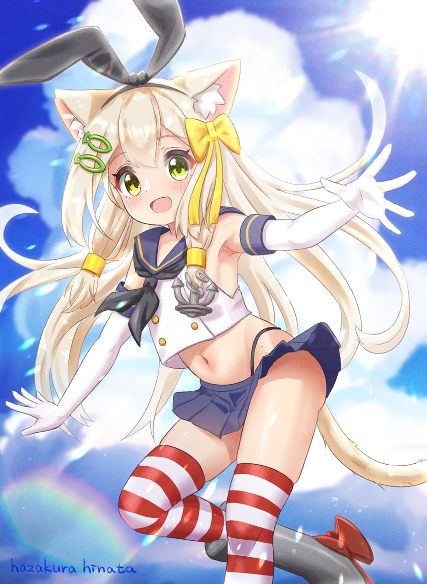shimakaze and kurumi (original and 1 more) drawn by hazakura_hinata