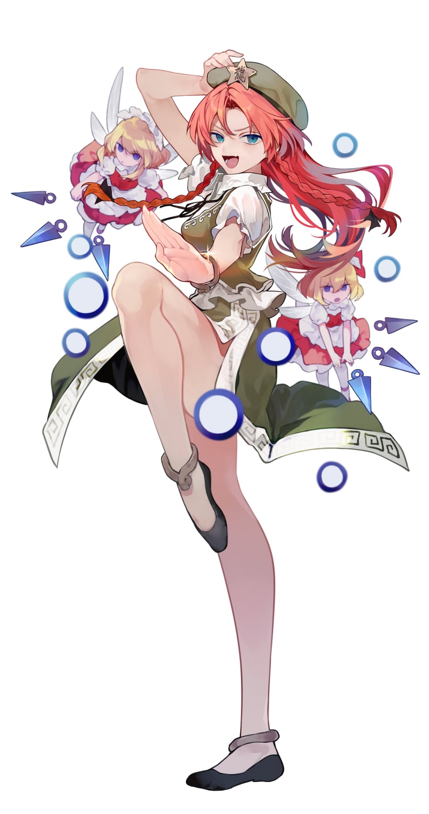 hong meiling and fairy maid (touhou and 1 more) drawn by risui_(suzu_rks)