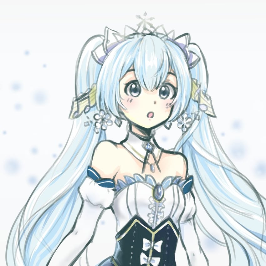hatsune miku and yuki miku (vocaloid) drawn by amd_aoneko