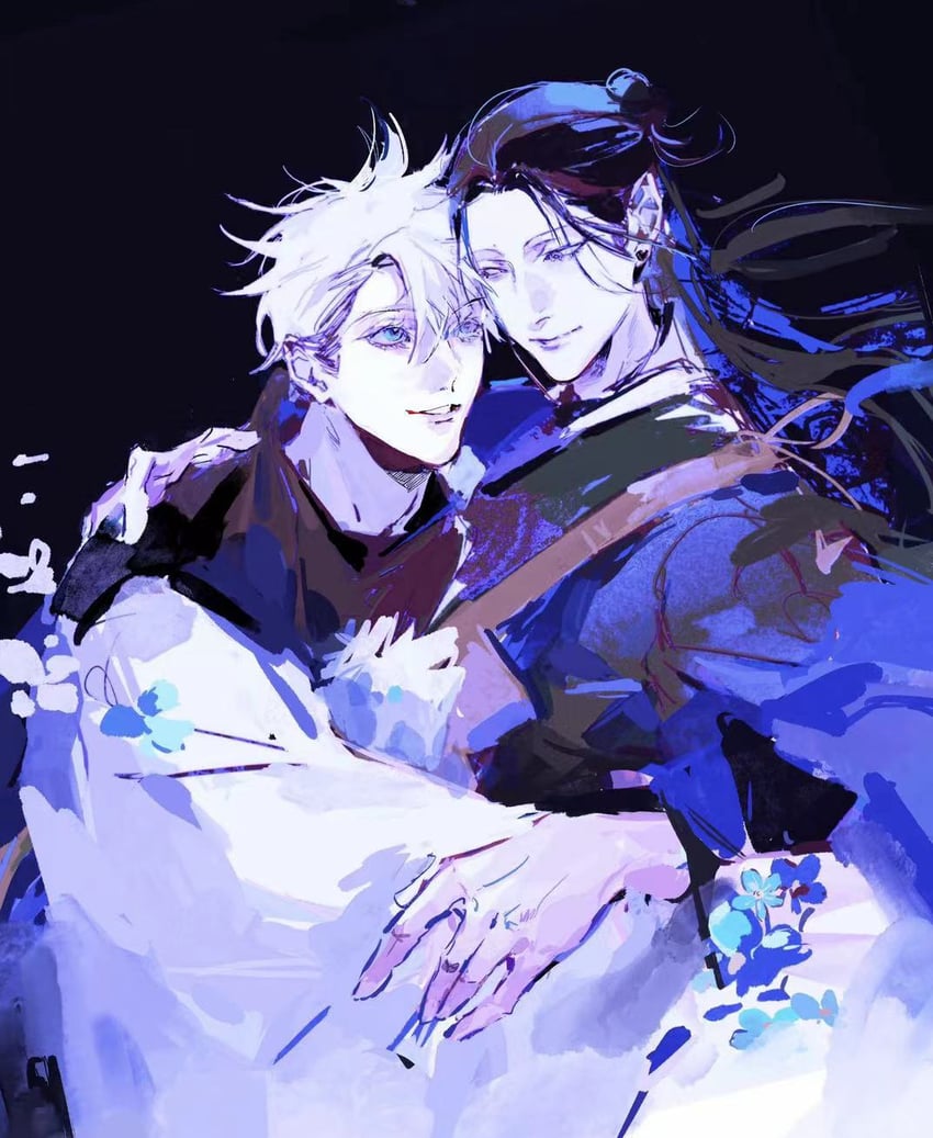 gojou satoru and getou suguru (jujutsu kaisen) drawn by m06714509