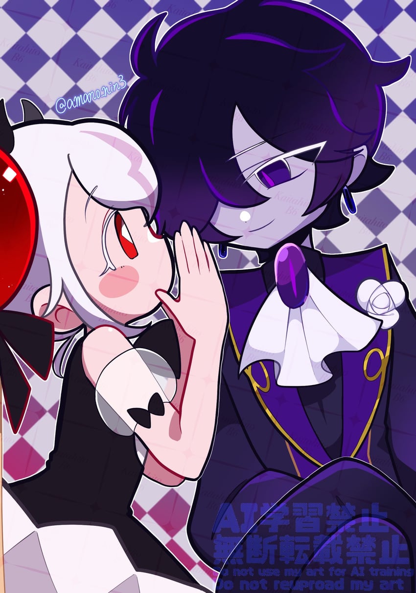 candy apple cookie and black sapphire cookie (cookie run and 1 more) drawn by amano_nin3