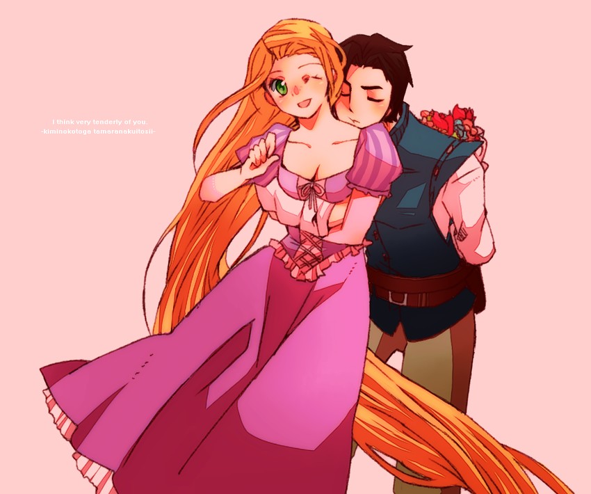 rapunzel and flynn rider (tangled) drawn by maseri_0117