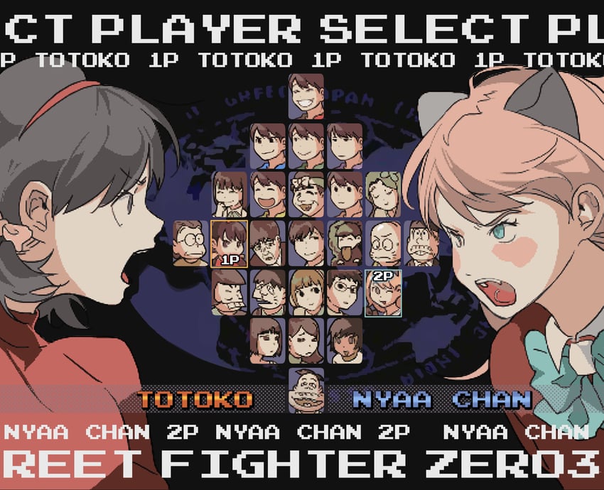 matsuno osomatsu, matsuno karamatsu, matsuno ichimatsu, matsuno jyushimatsu, matsuno choromatsu, and 20 more (street fighter and 3 more) drawn by dlsso21
