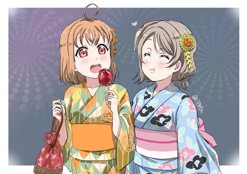 watanabe you and takami chika (love live! and 1 more) drawn by rippe