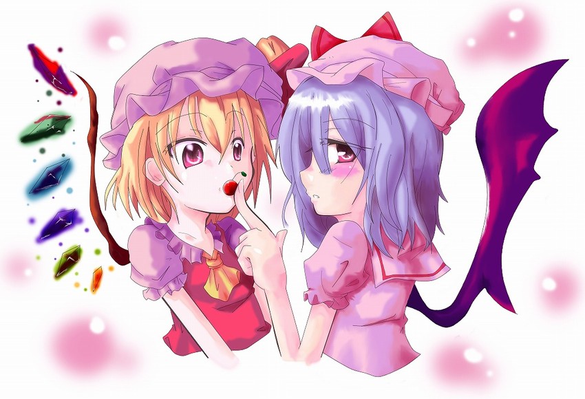 remilia scarlet and flandre scarlet (touhou) drawn by mito_(calcomer)