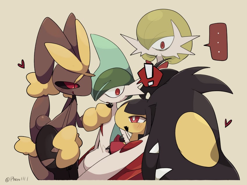 gardevoir, mega gardevoir, lopunny, gallade, mawile, and 3 more (pokemon) drawn by a-nya