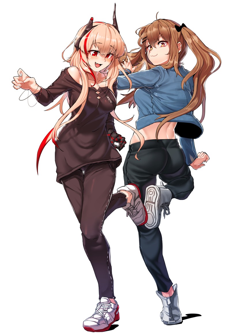 ump9 and m4 sopmod ii (girls' frontline) drawn by sd_bigpie