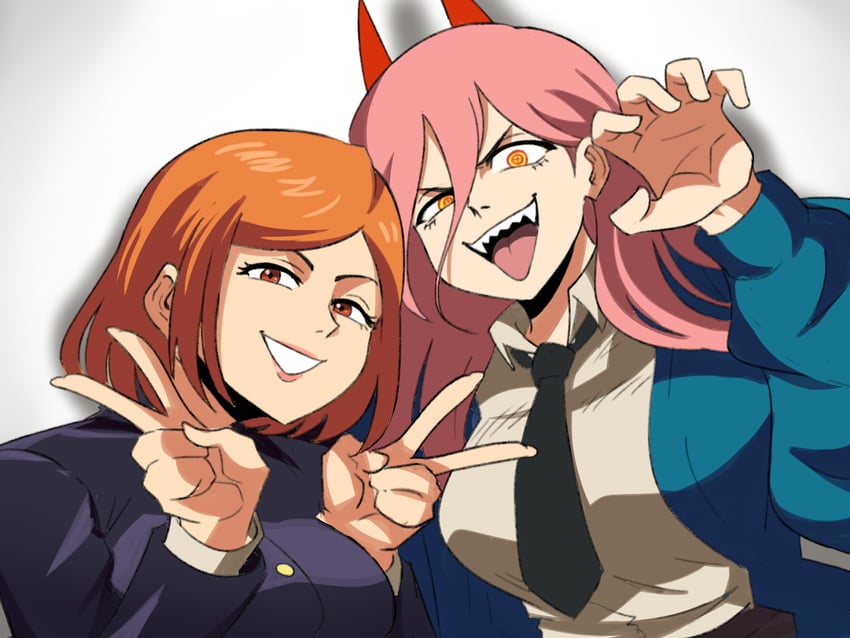 power and kugisaki nobara (chainsaw man and 1 more) drawn by tina_fate