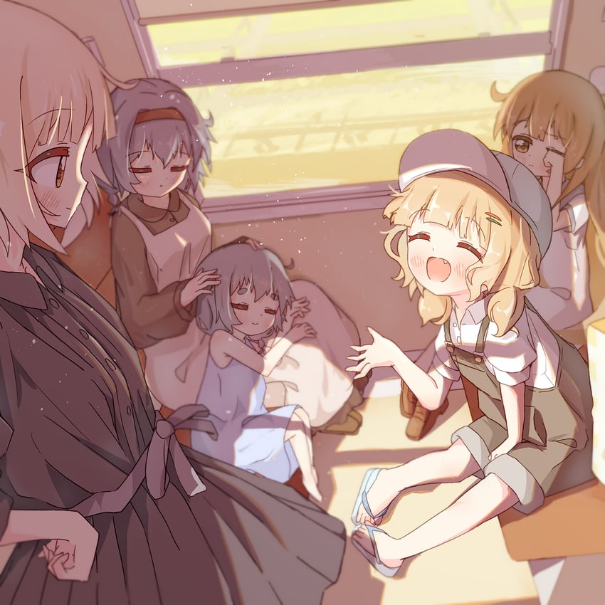 oomuro sakurako, furutani himawari, oomuro hanako, oomuro nadeshiko, and furutani kaede (yuruyuri and 1 more) drawn by shogagrad