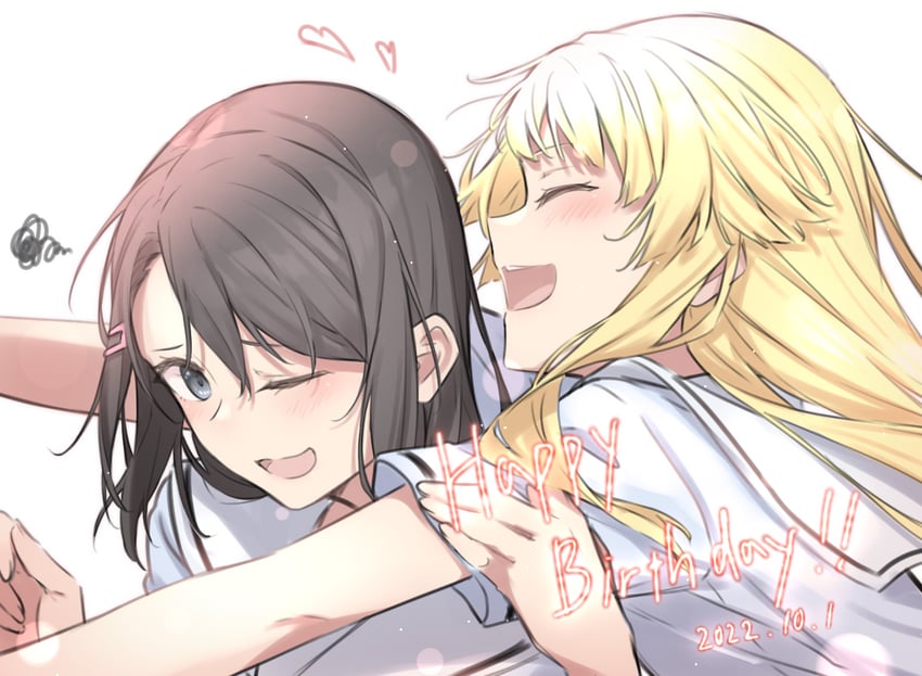 tsurumaki kokoro and okusawa misaki (bang dream!) drawn by kanade_(kanade_3344)