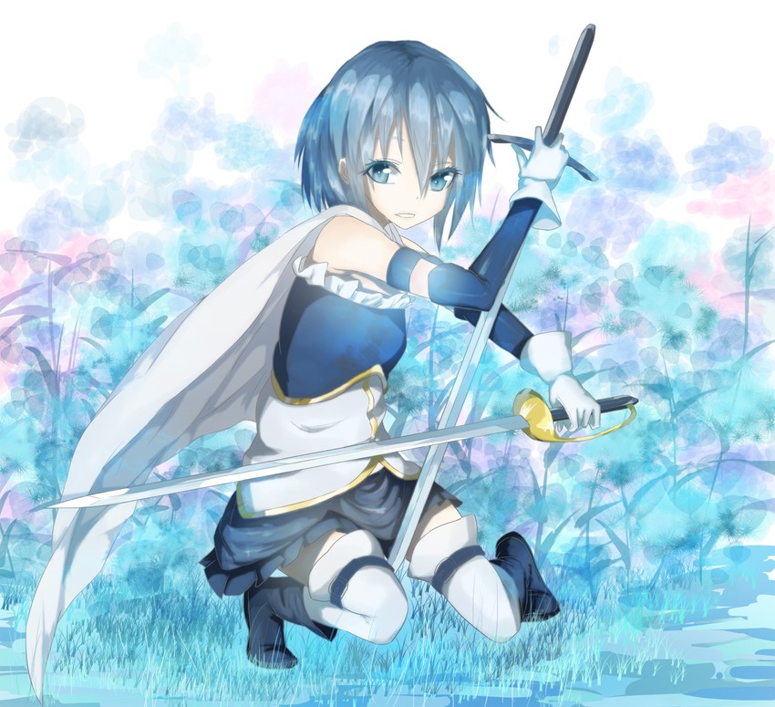 miki sayaka (mahou shoujo madoka magica) drawn by la-na
