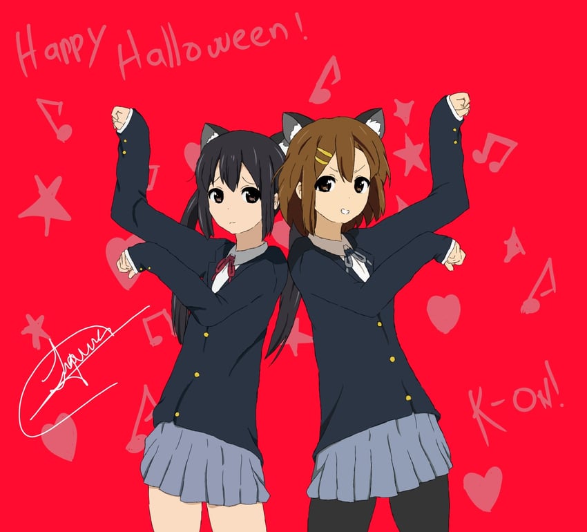 nakano azusa and hirasawa yui (k-on!) drawn by mitreku