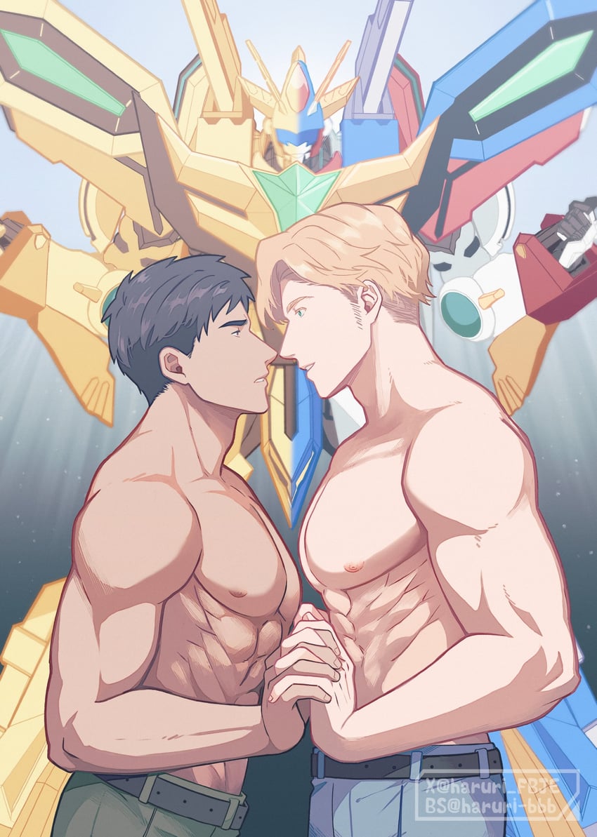 ao isami, lewis smith, and bravern (yuuki bakuhatsu bang bravern) drawn by haruri_fbje