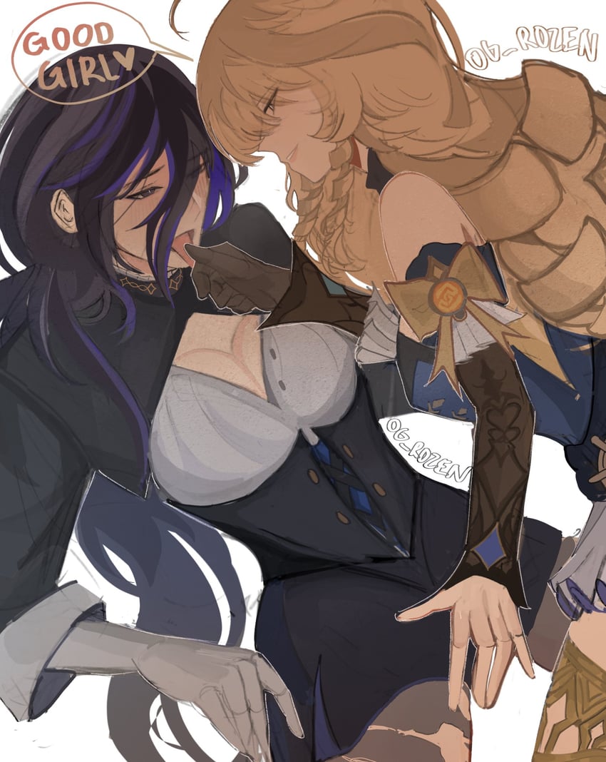 clorinde and navia (genshin impact) drawn by rozen_(og_rozen)
