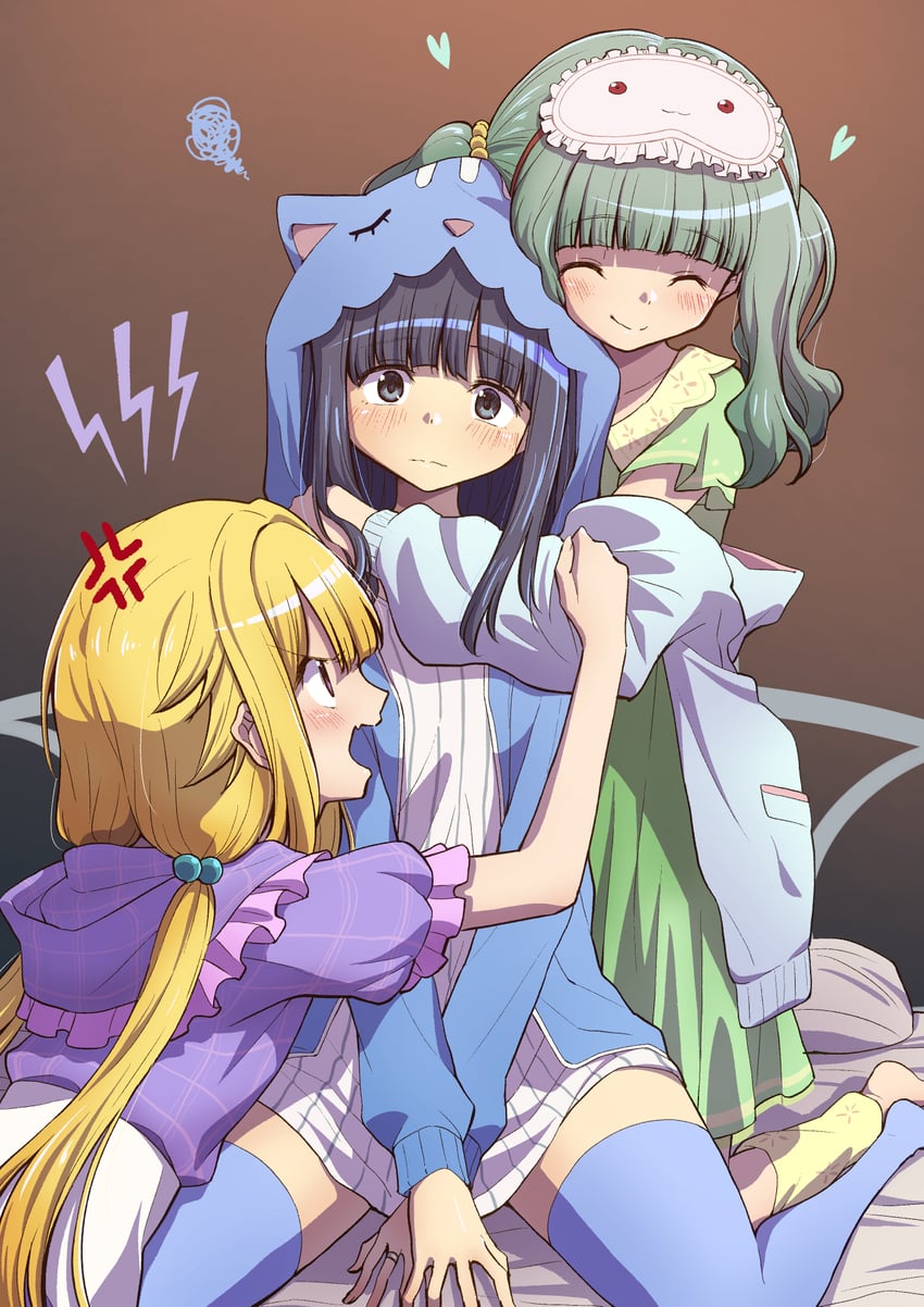 kyubey, nanami yachiyo, futaba sana, and mitsuki felicia (mahou shoujo madoka magica and 1 more) drawn by touyu_(yuruyuruto)
