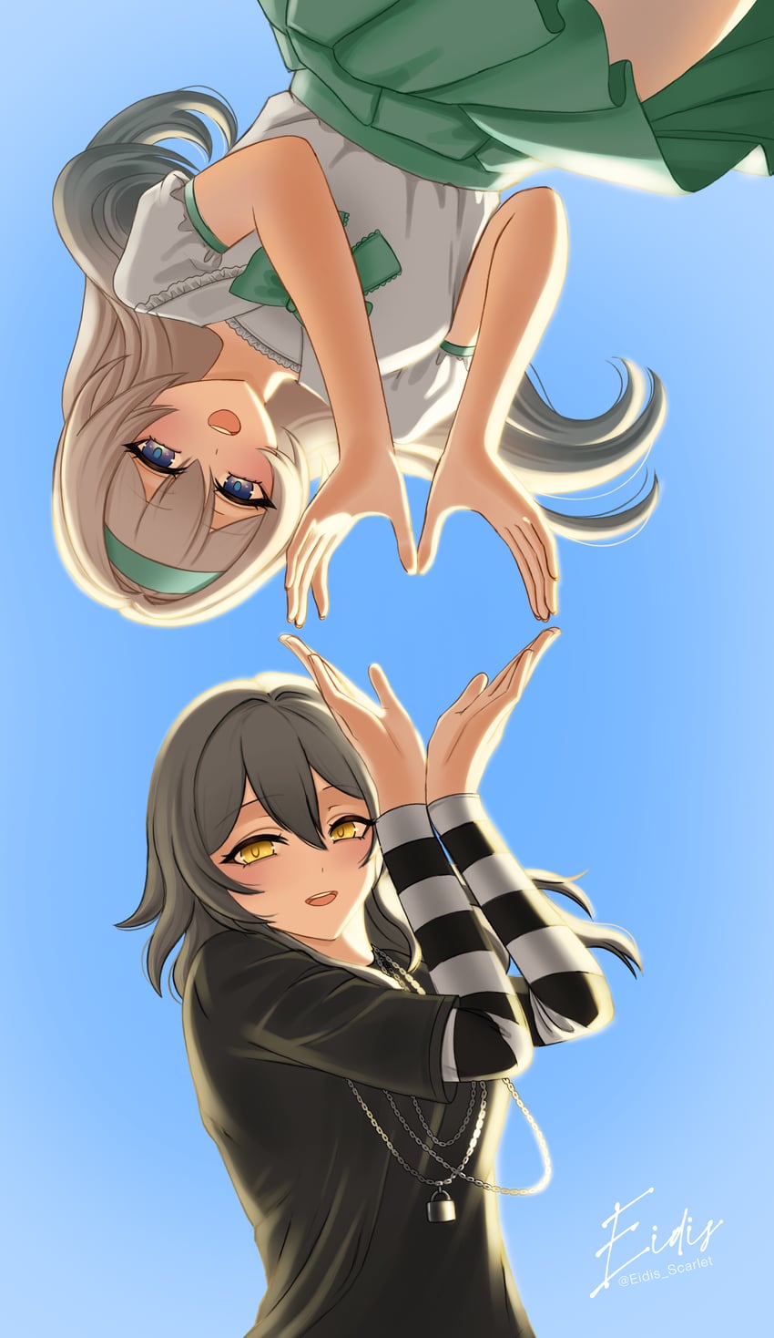 trailblazer, firefly, and stelle (honkai and 1 more) drawn by bosshi and eidis_scarlet