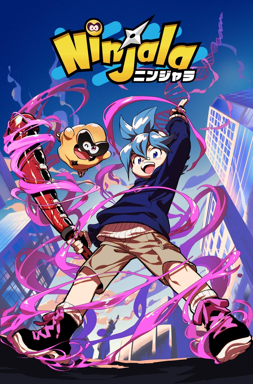 gumchi and kappei (ninjala and 2 more) drawn by kushabiria