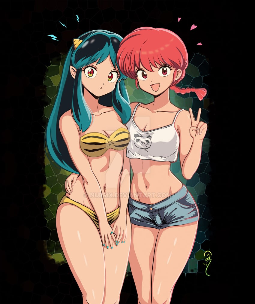 lum and ranma-chan (ranma 1/2 and 1 more) drawn by nubrix