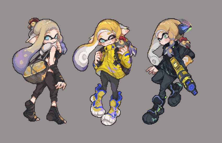 smallfry and agent 3 (splatoon and 1 more) drawn by nekoolantern