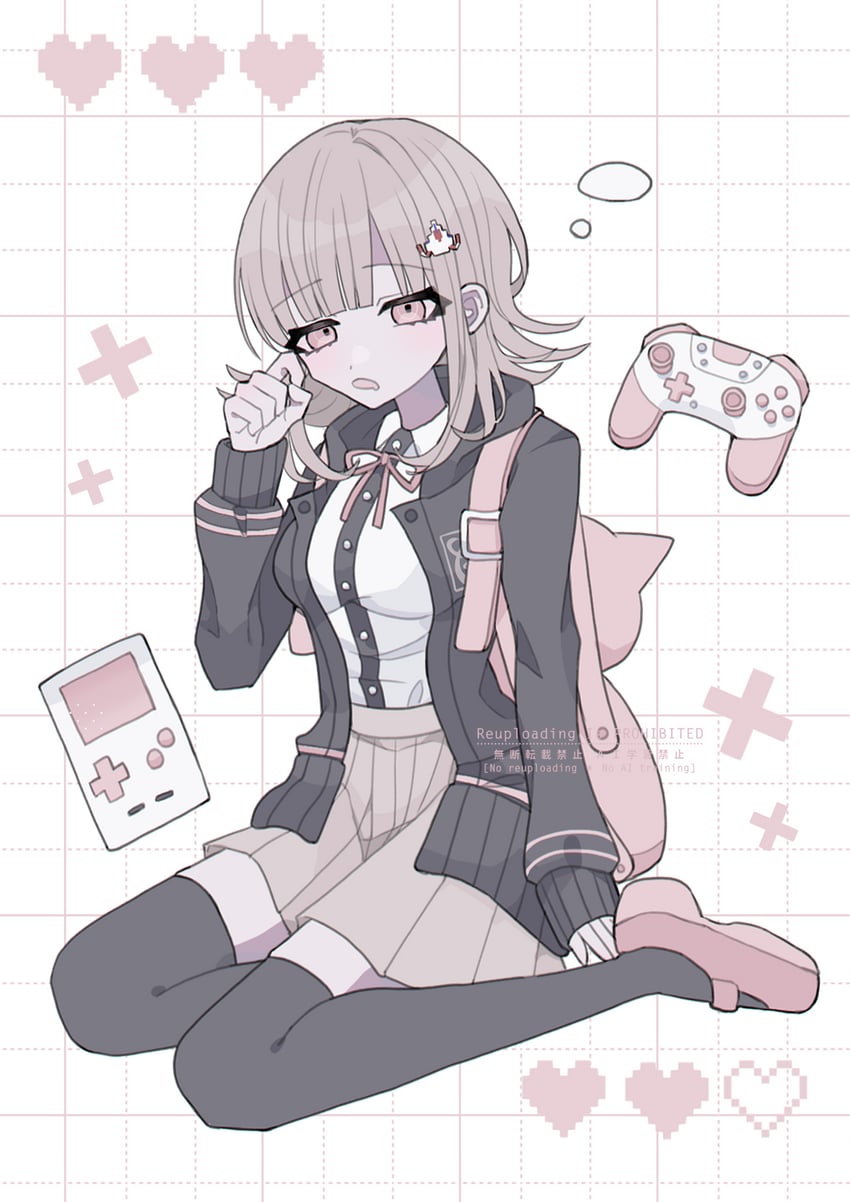 nanami chiaki (danganronpa and 1 more) drawn by yakitori_egg