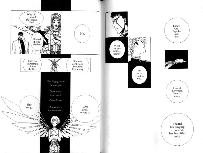 suu, fairy park statue, and ryu f. kazuhiko (clover) drawn by clamp_(circle)