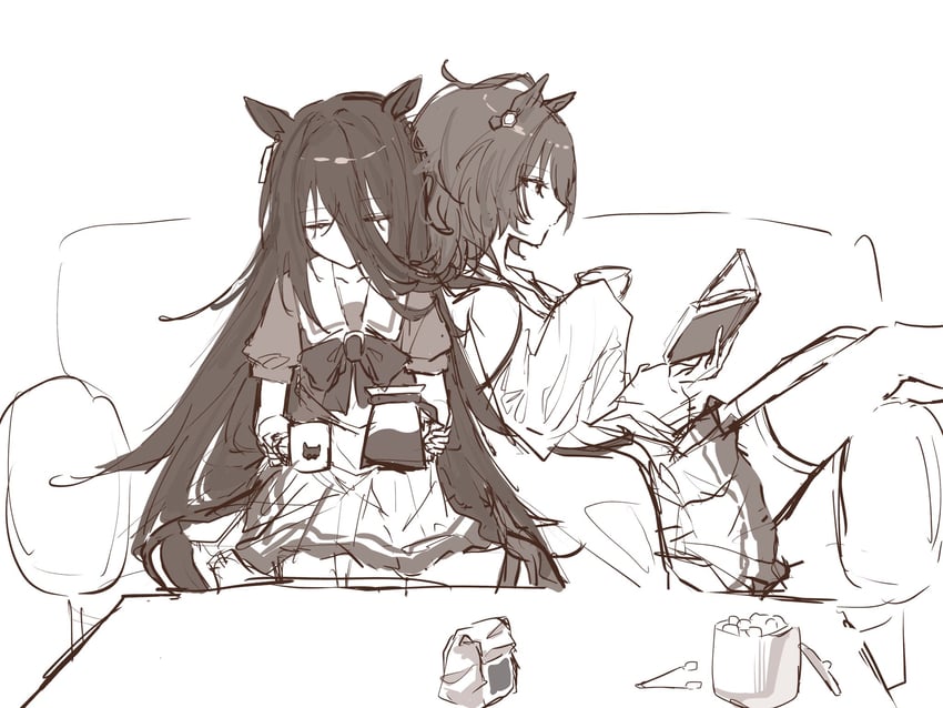 agnes tachyon and manhattan cafe (umamusume) drawn by 1_llill_i