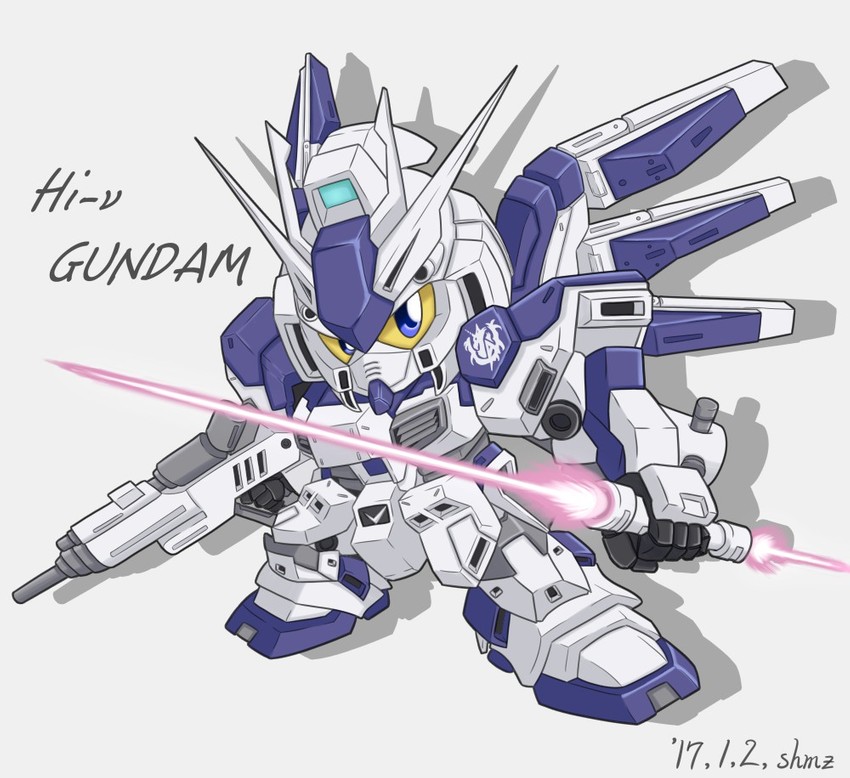 hi-nu gundam (gundam and 3 more) drawn by shokkaa_(shmz61312)
