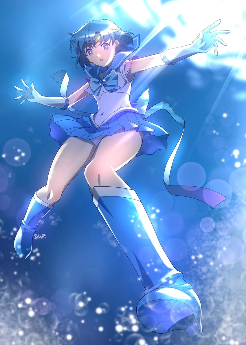 mizuno ami, sailor mercury, and super sailor mercury (bishoujo senshi sailor moon) drawn by himehachi_(hime8manga)
