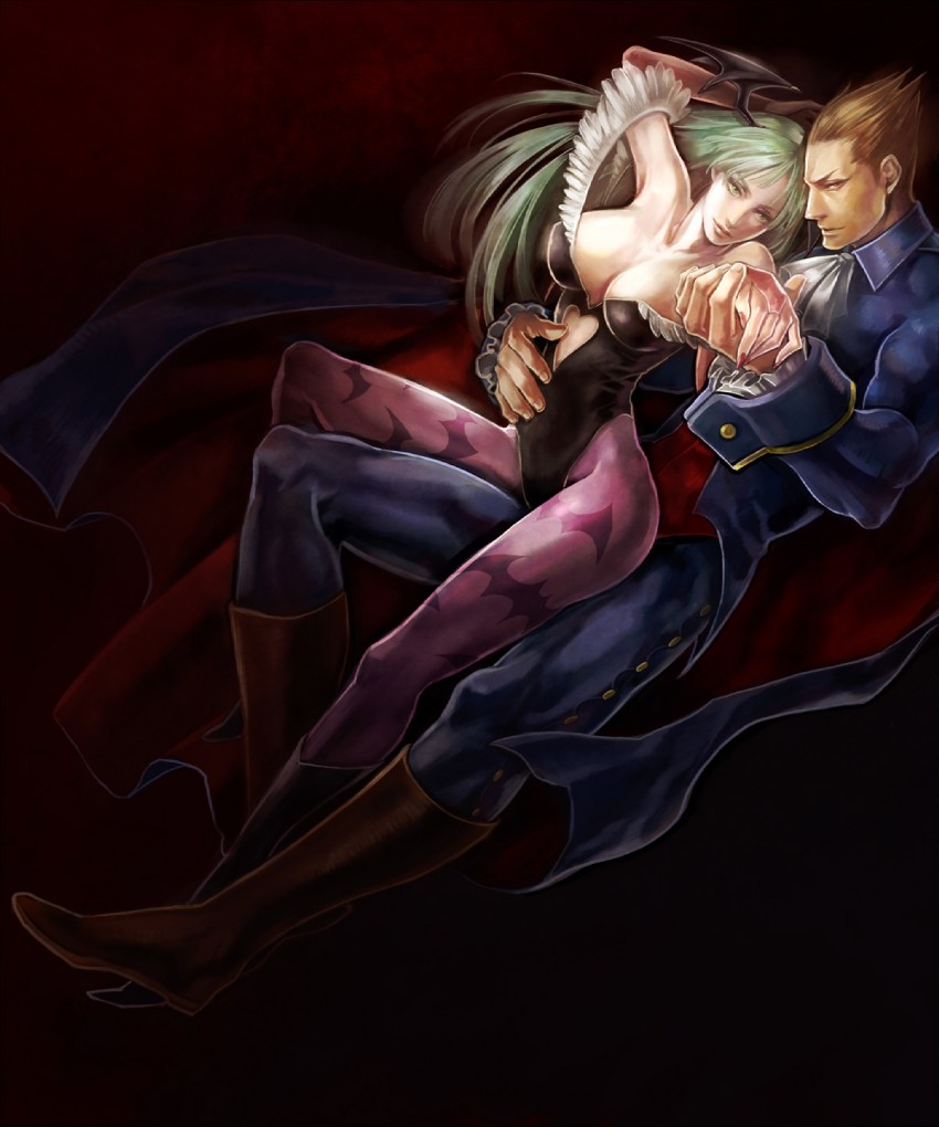 morrigan aensland and demitri maximoff (darkstalkers) drawn by tetra_takamine