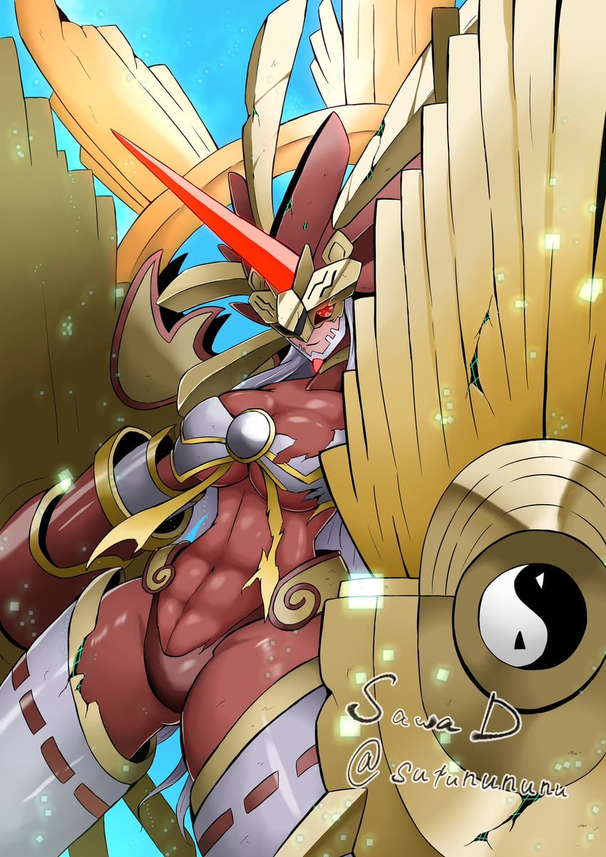 amaterasumon (digimon) drawn by sawa_d