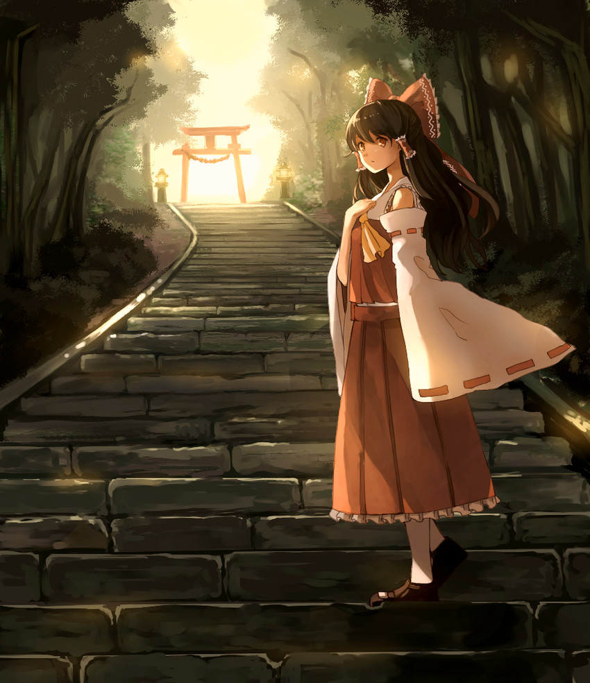 hakurei reimu (touhou) drawn by buruxugi
